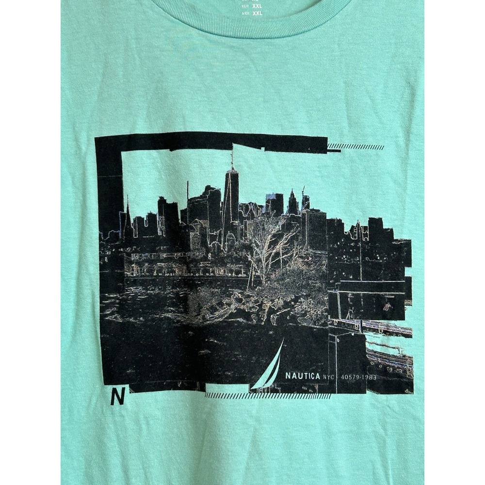 Nautica Tshirt Mens XL‎ Turquoise EUC